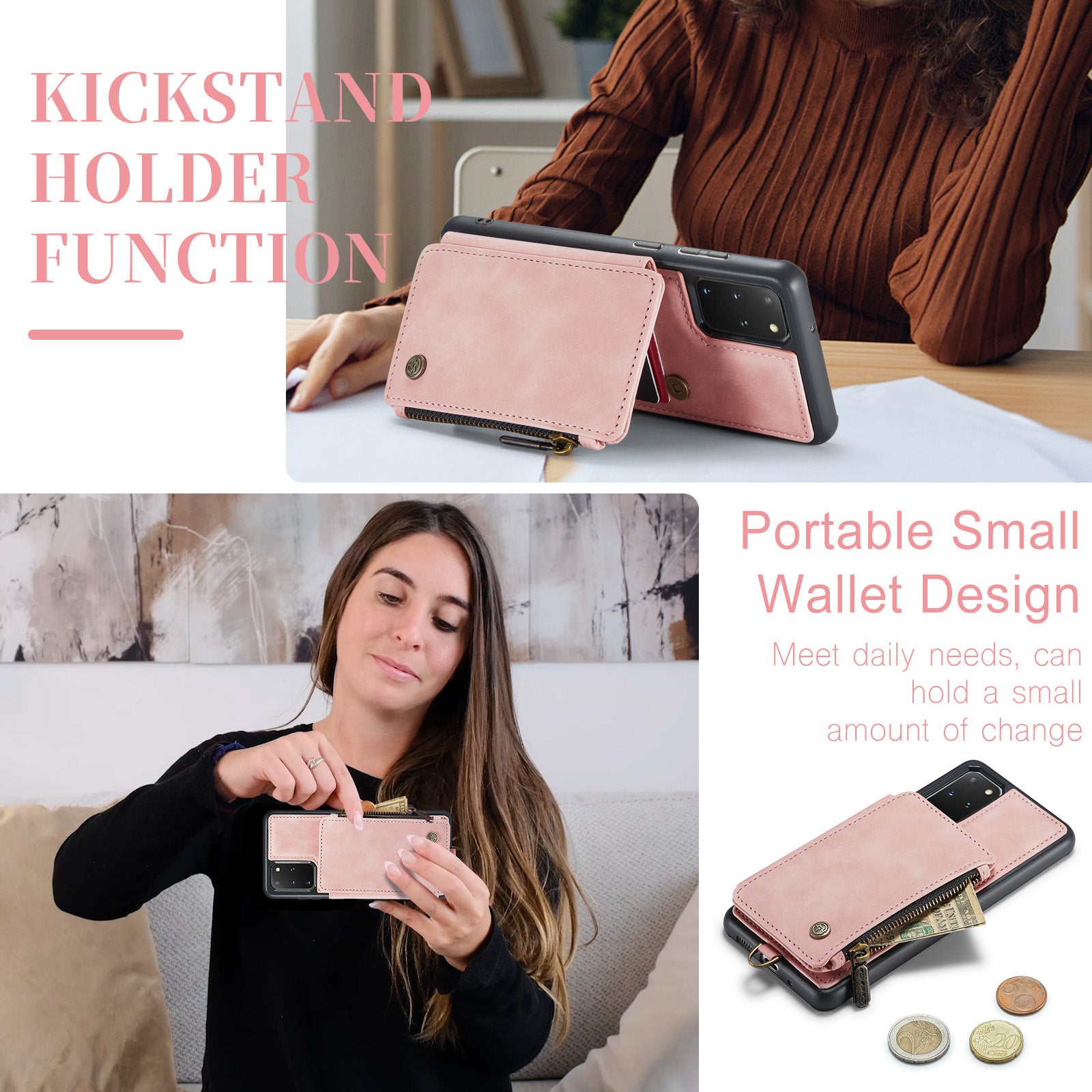 CASEME C20 Series for Samsung Galaxy S20 Plus 5G 4G RFID Blocking PU Leather Coated TPU Cover Wallet Kickstand Zipper Pocket Phone Case CASEME C20 Series for Samsung Galaxy S20 Plus 5G 4G RFID Blocking PU Leather Coated TPU Cover Wallet Kickstand Zipper Pocket Phone Case